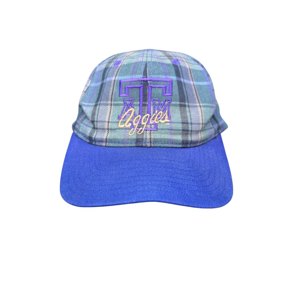 Texas A&M Aggies Koza's San Sun Plaid Hat Vintage 90's Purple Tartan ATM NCAA
